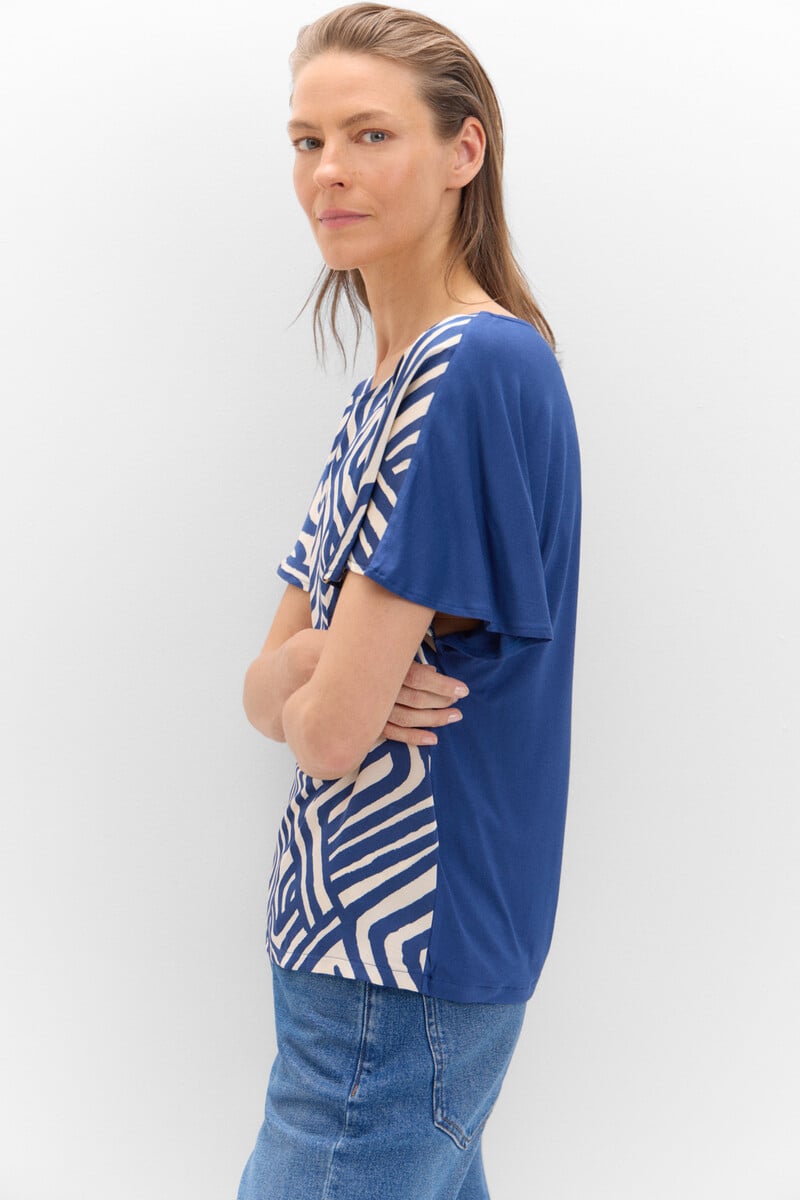 Cortefiel Camiseta satinada estampada