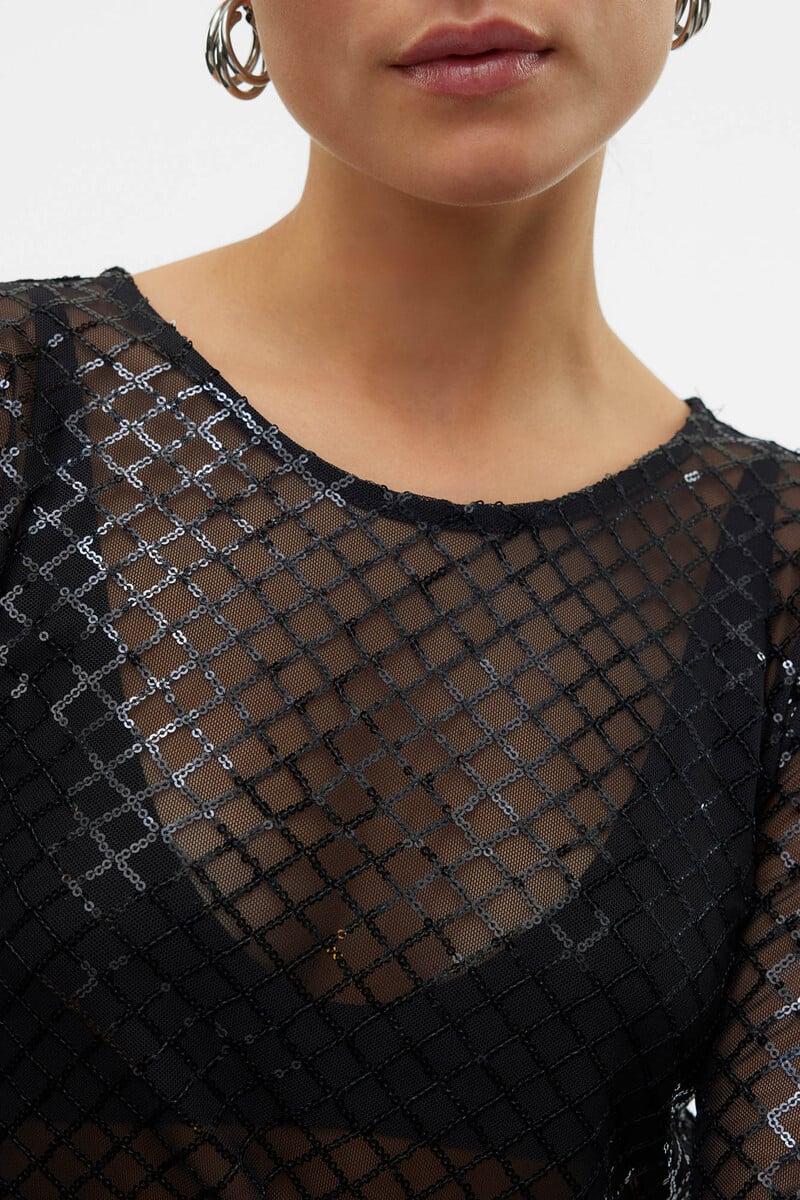 Cortefiel Camiseta Semitransparente Con Lurex