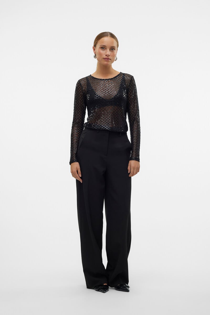 Cortefiel Camiseta Semitransparente Con Lurex