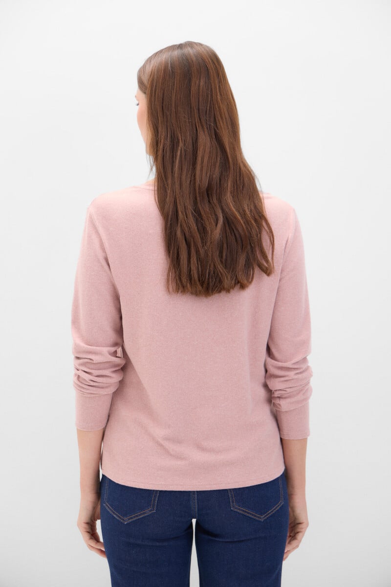 Cortefiel Camiseta Tacto Suave Strass