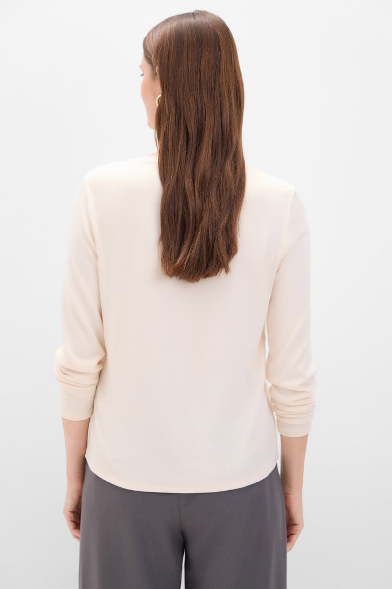 Cortefiel Camiseta Tacto Suave Strass