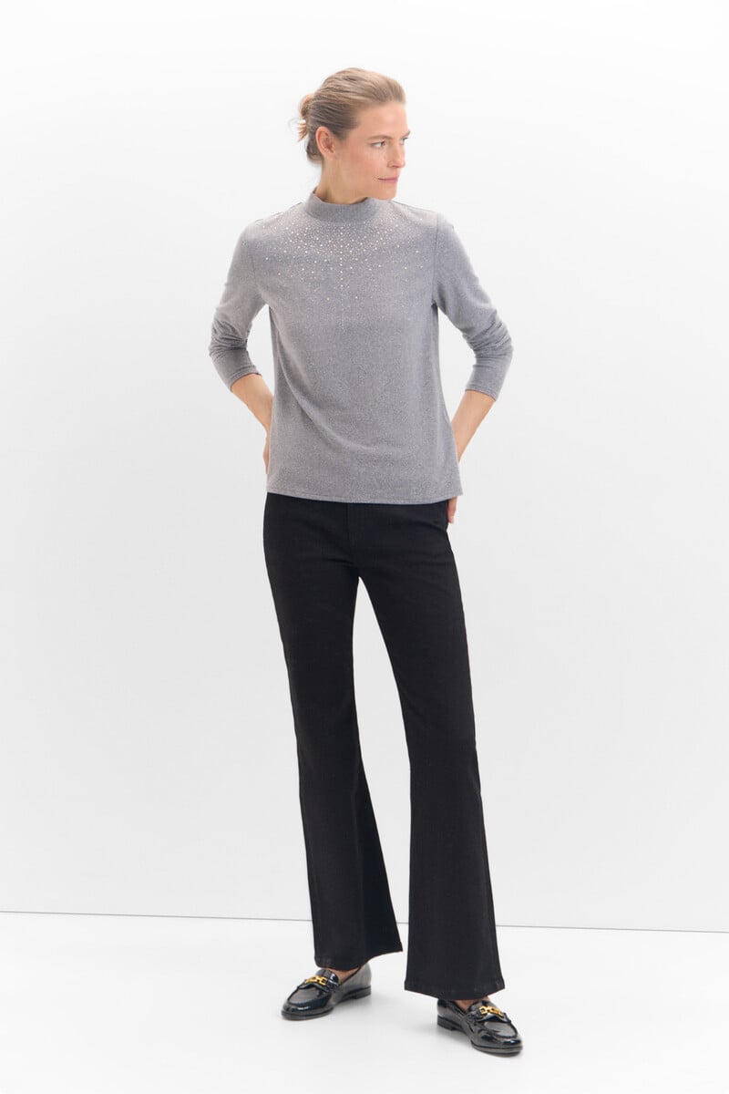 Cortefiel Camiseta tacto suave strass