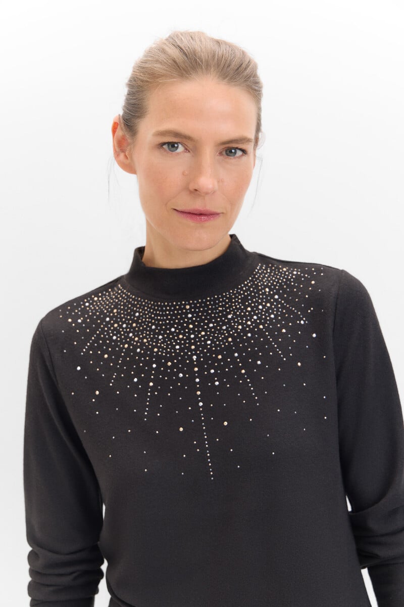 Cortefiel Camiseta tacto suave strass