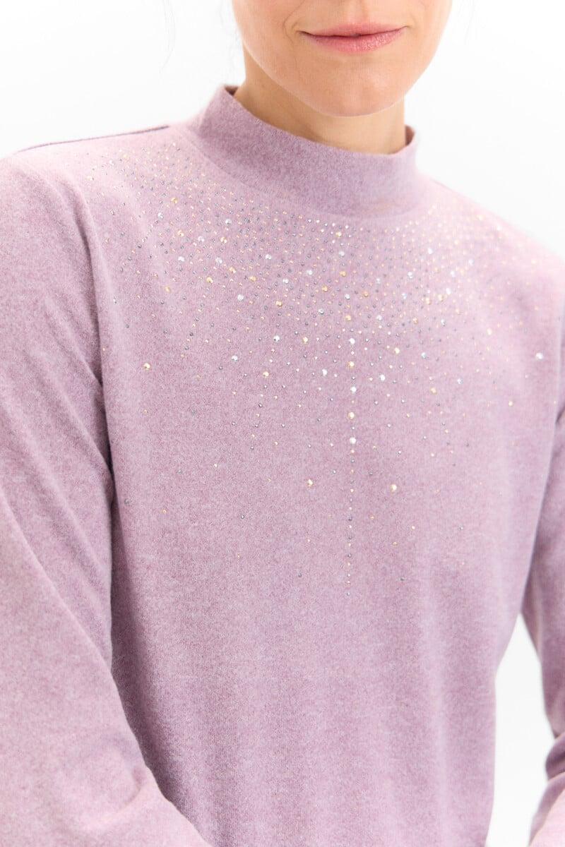 Cortefiel Camiseta Tacto Suave Strass