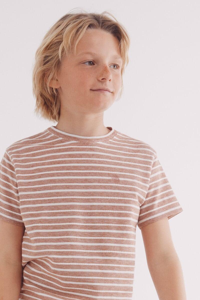 Cortefiel Camiseta Textura Rayas Niño