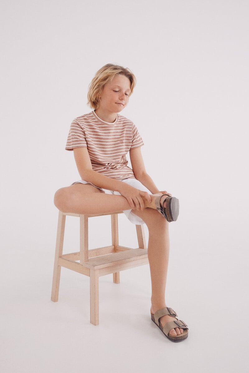 Cortefiel Camiseta textura rayas niño