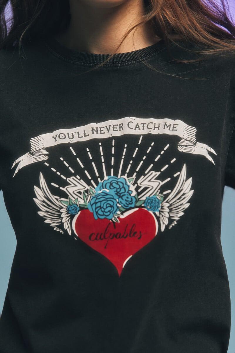 Cortefiel Camiseta "You´ll Never Catch Me"