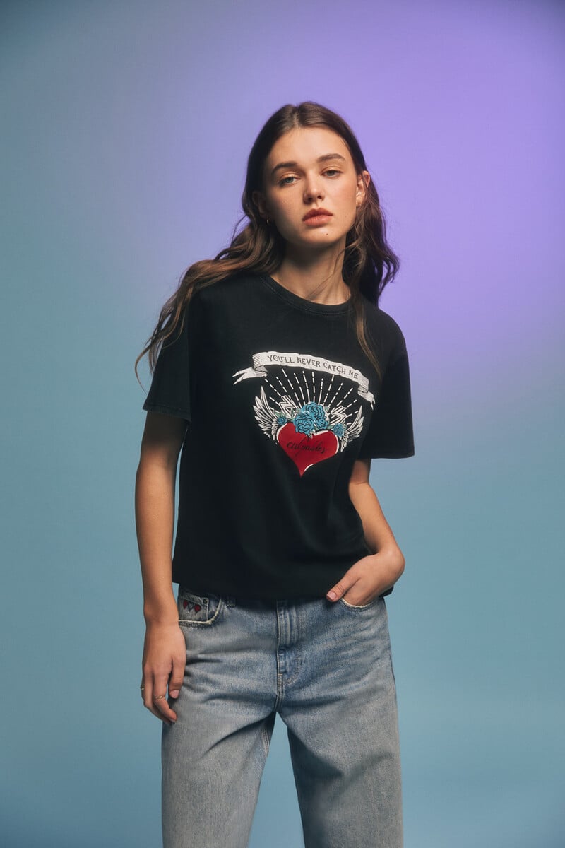 Cortefiel Camiseta "You´ll Never Catch Me"