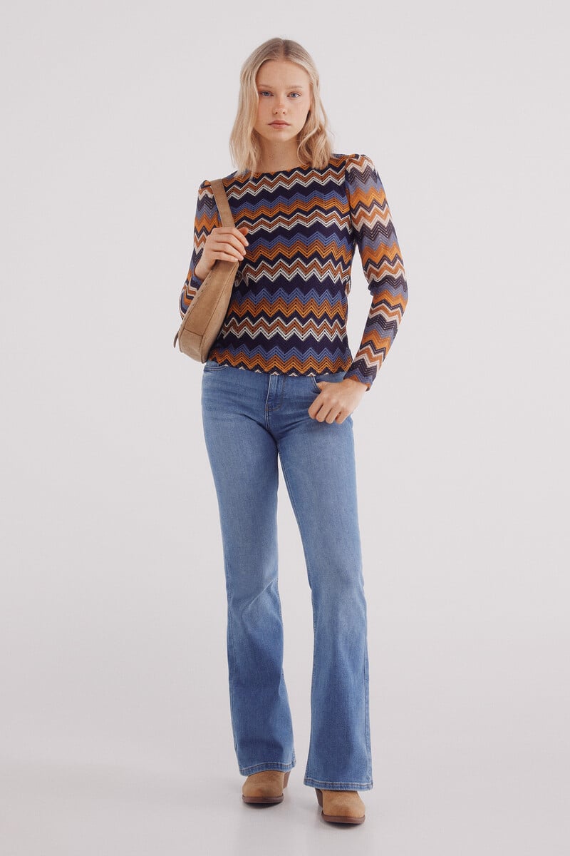 Cortefiel Camiseta Zigzag Estructura