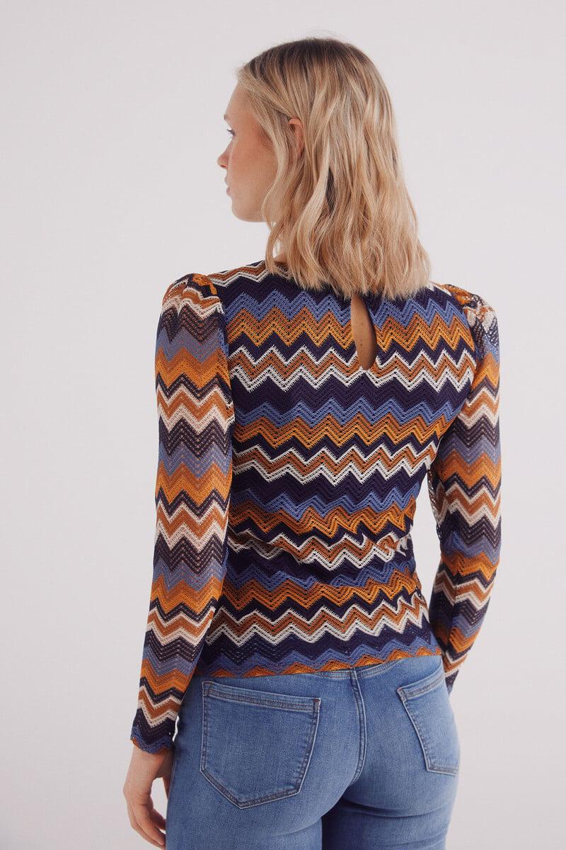Cortefiel Camiseta Zigzag Estructura