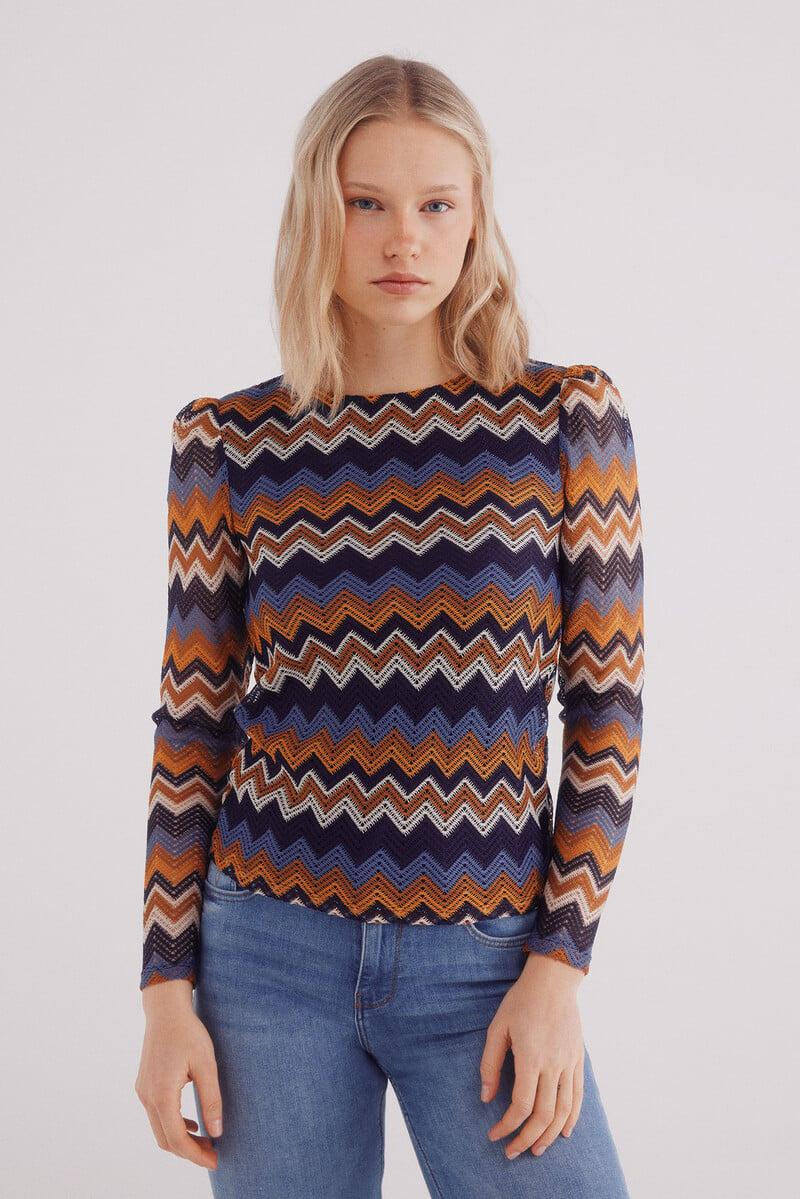 Cortefiel Camiseta zigzag estructura