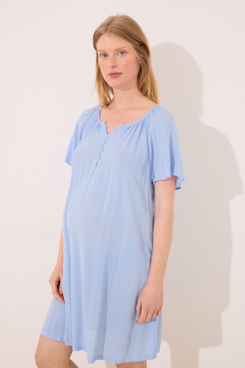 Cortefiel Camisón corto "maternity" viscosa azul