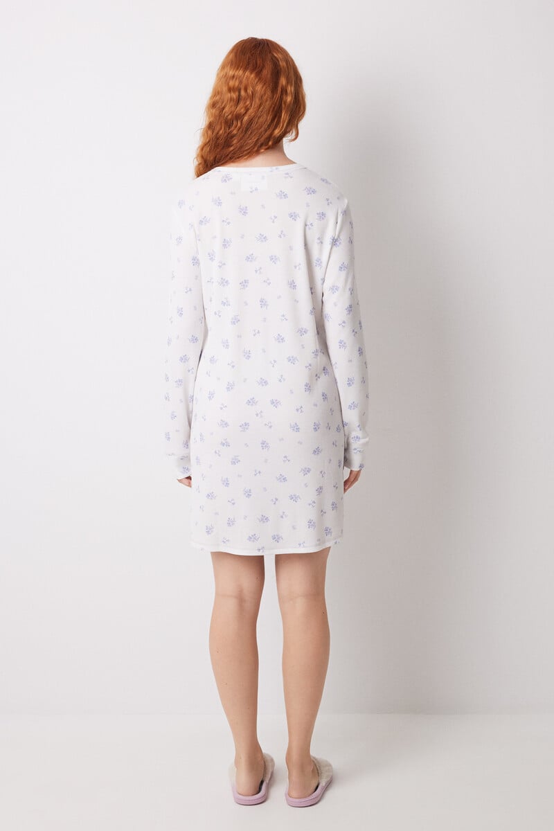 Cortefiel Camisón Corto Waffle Blanco Miffy