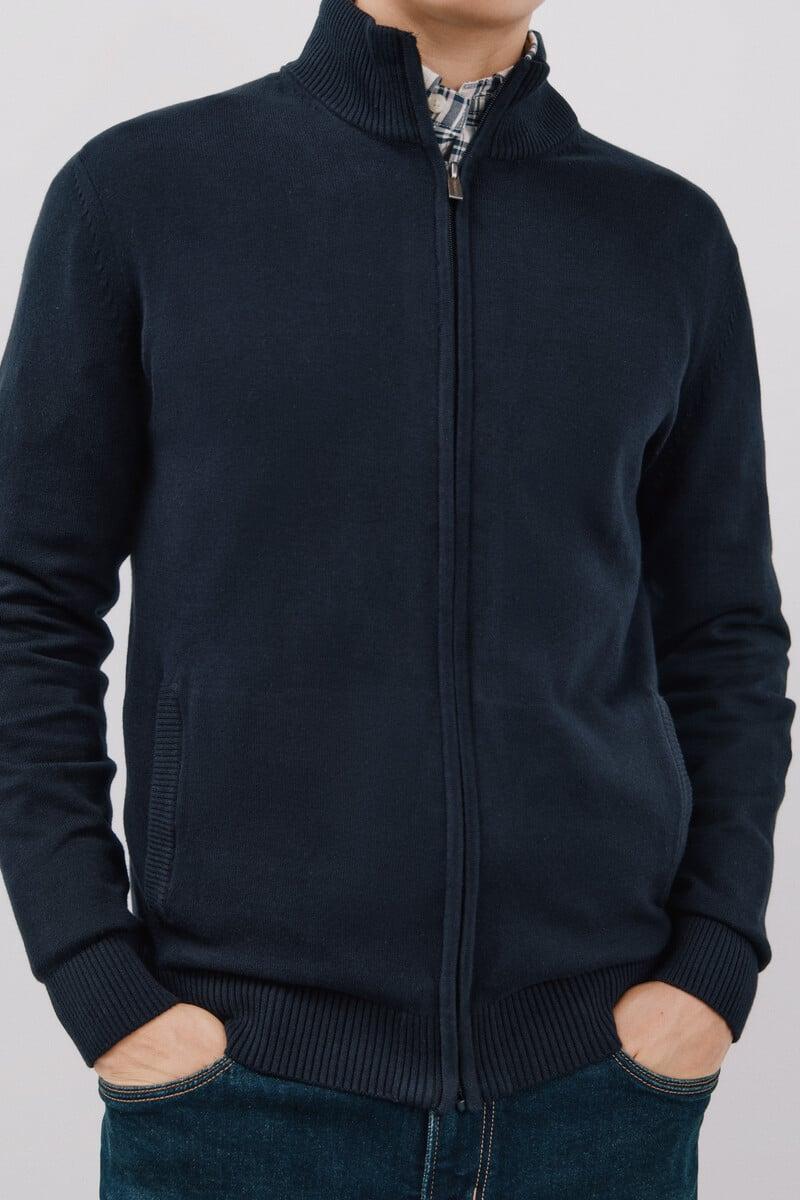 Cortefiel Cárdigan Algodón Cremallera Básico