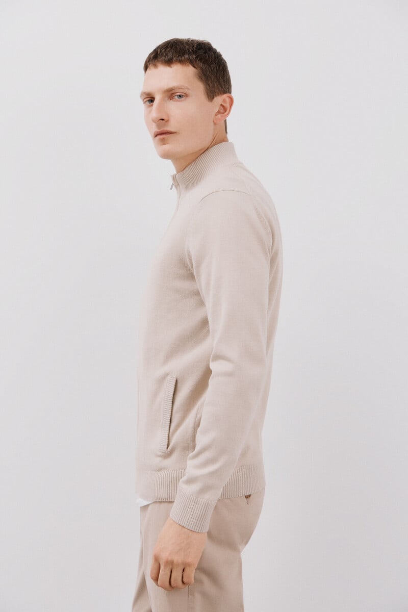 Cortefiel Cárdigan algodón cremallera básico