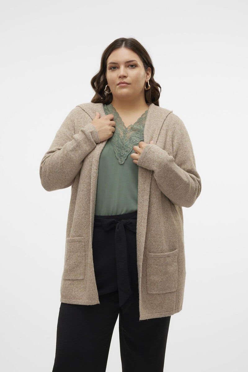 Cortefiel Cardigan Con Capucha Talla Grande