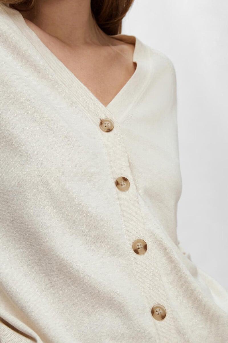 Cortefiel Cardigan Con Cuello De Pico 100% Algodón