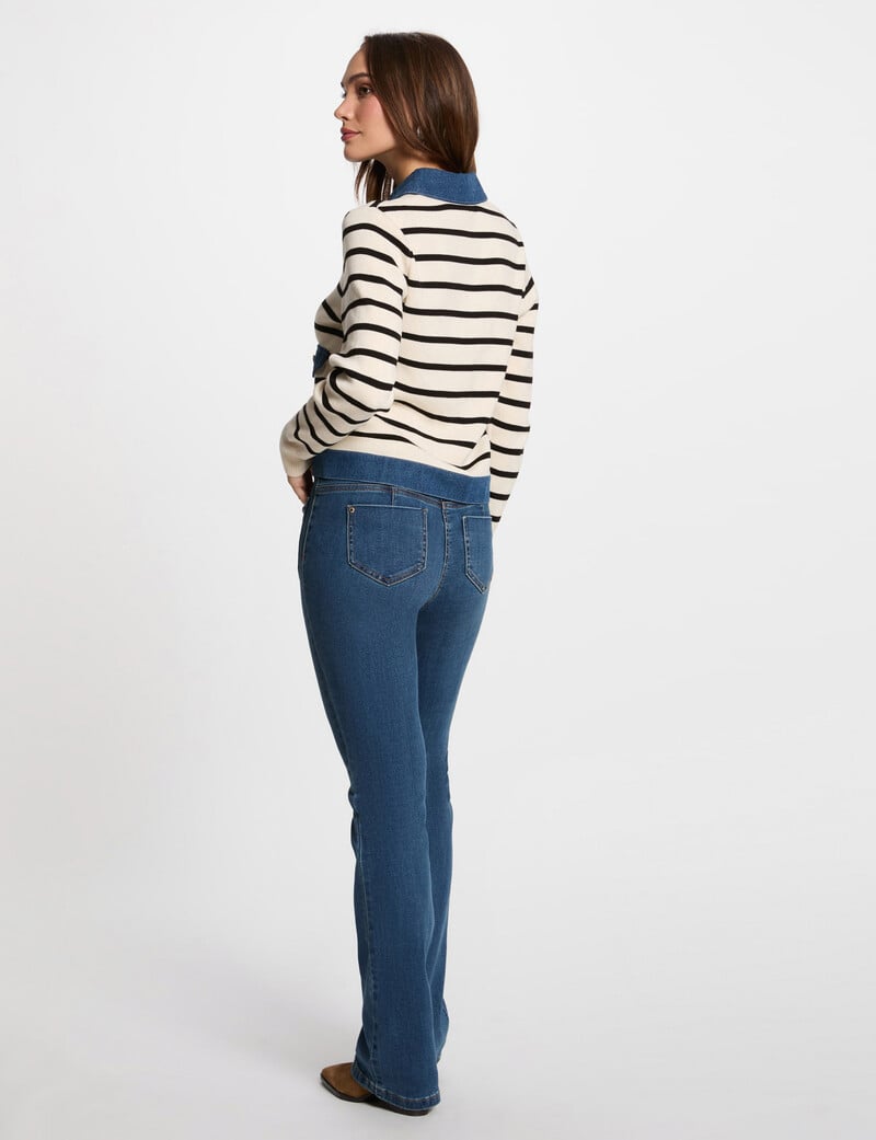 Cortefiel Cárdigan Cuello Solapa Y Rayas