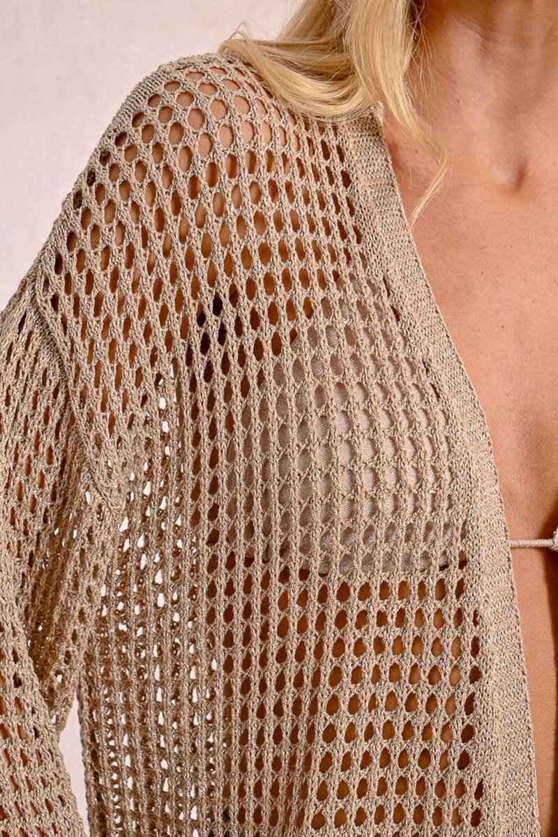 Cortefiel Cárdigan De Manga Larga En Punto Bordado