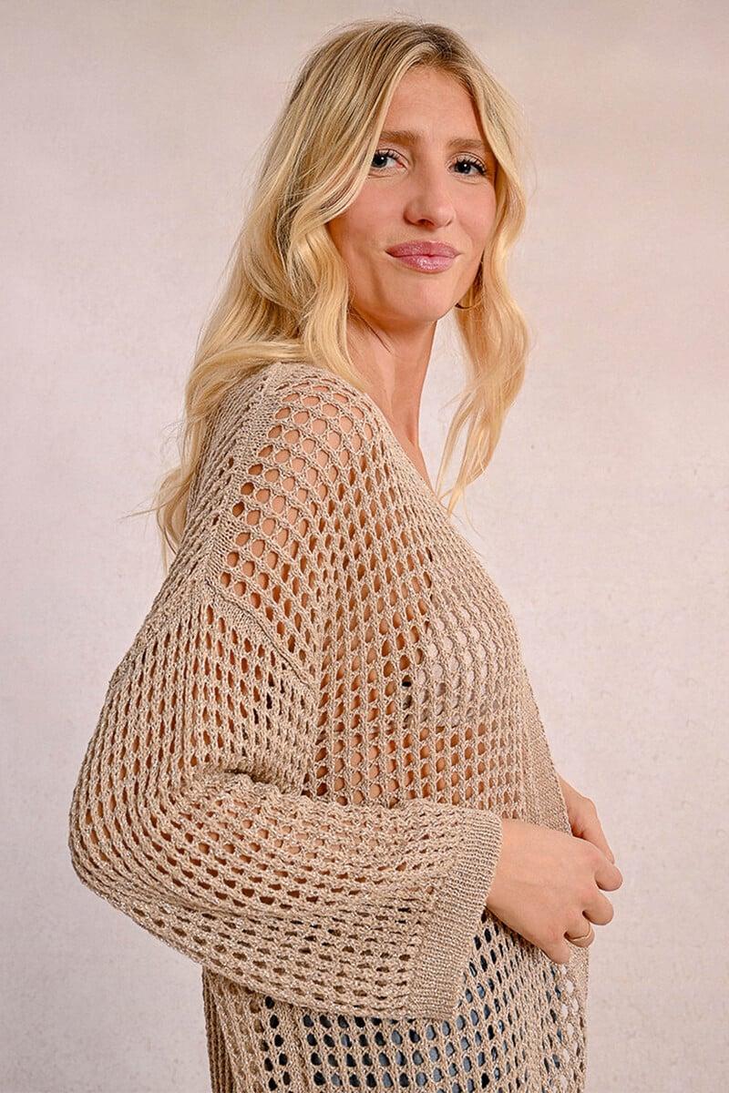 Cortefiel Cárdigan de manga larga en punto bordado