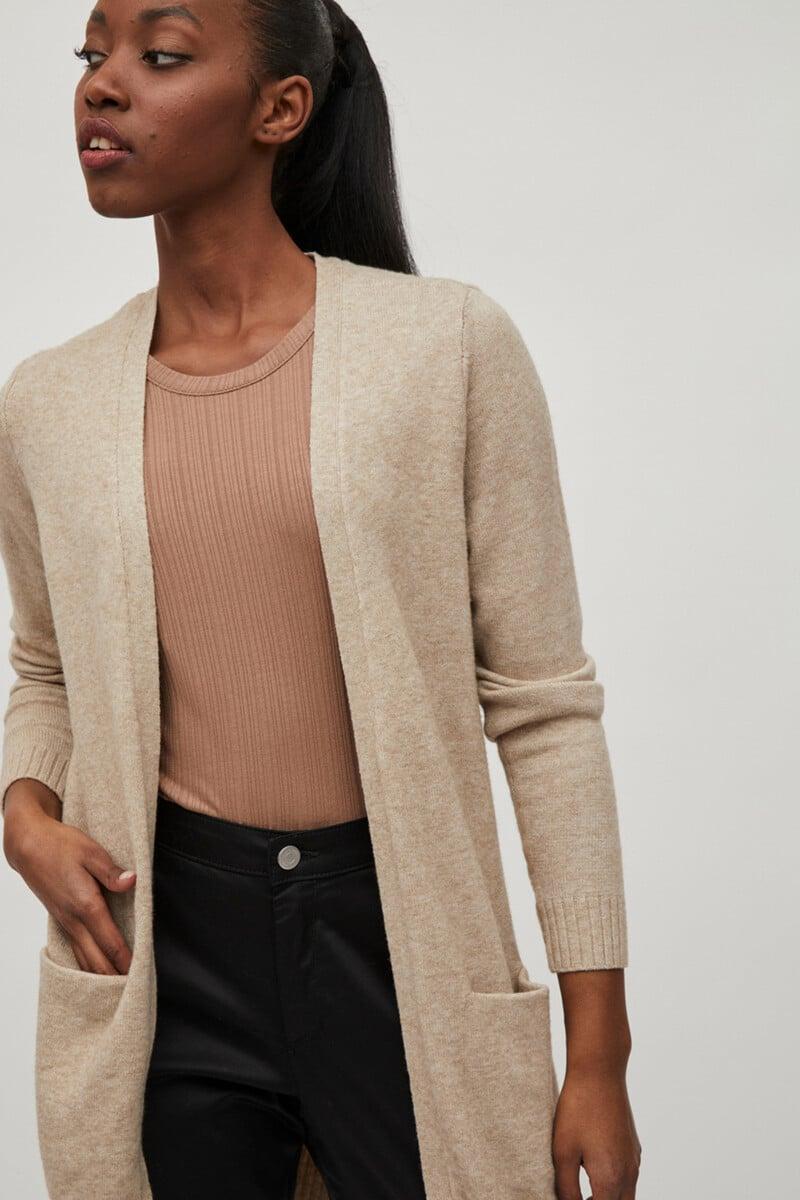 Cortefiel Cárdigan de mujer midi de manga larga