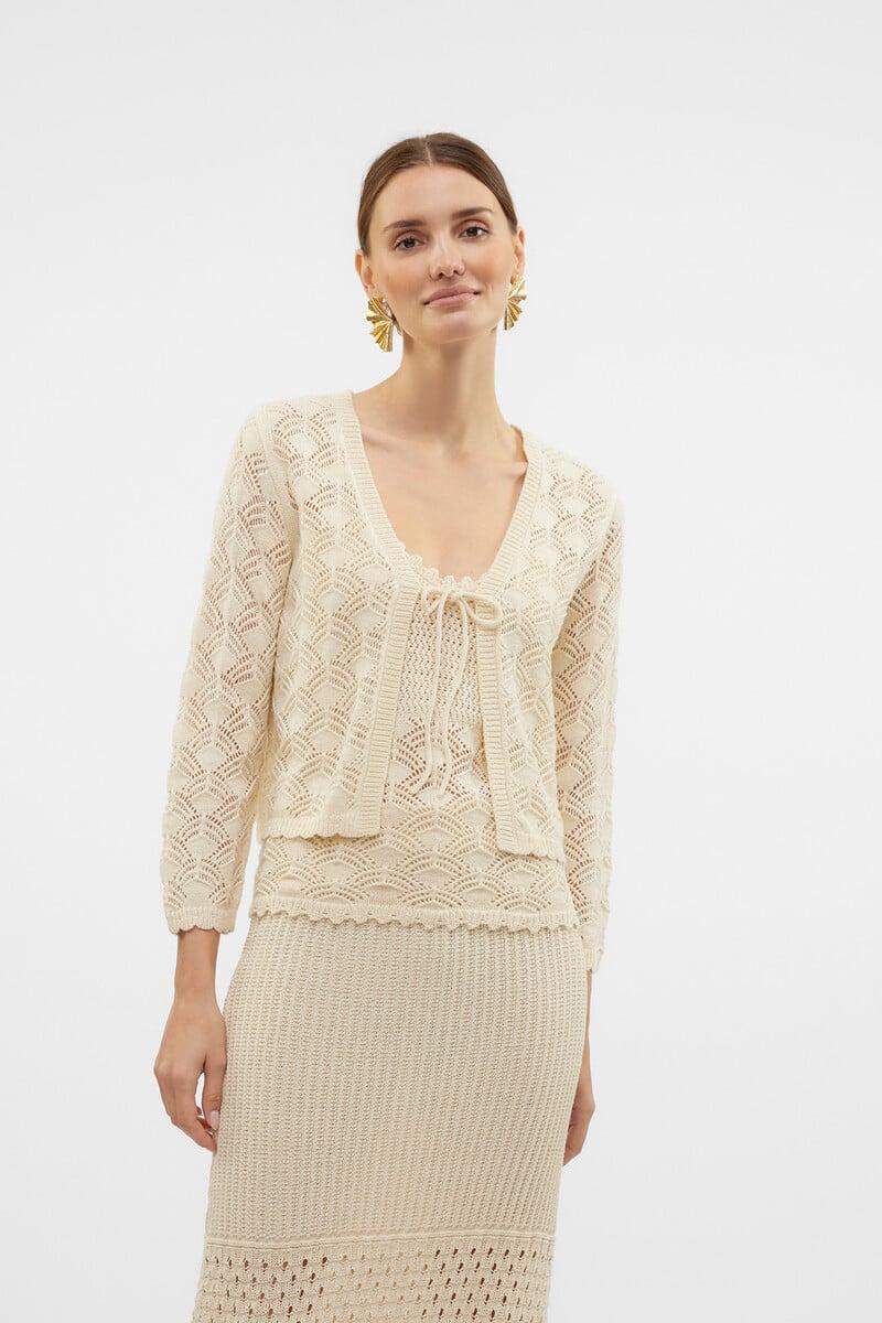 Cortefiel Cárdigan de punto calado