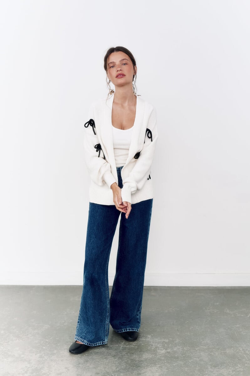 Cortefiel Cardigan "Iced Petals"