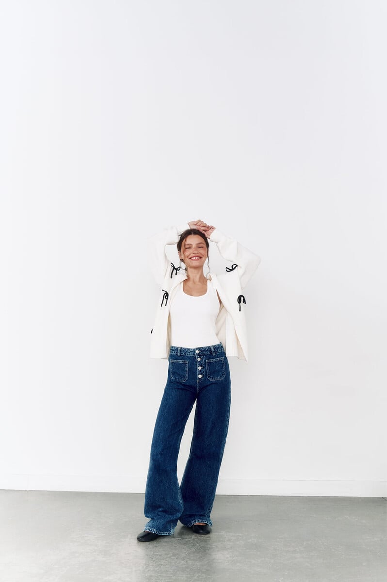 Cortefiel Cardigan "Iced Petals"