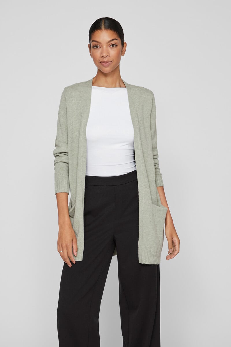 Cortefiel Cárdigan Largo Con Bolsillos