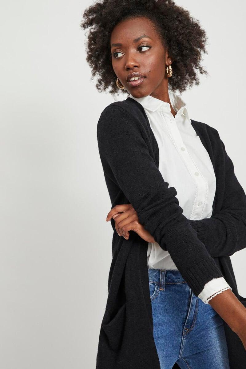 Cortefiel Cárdigan Largo Con Bolsillos