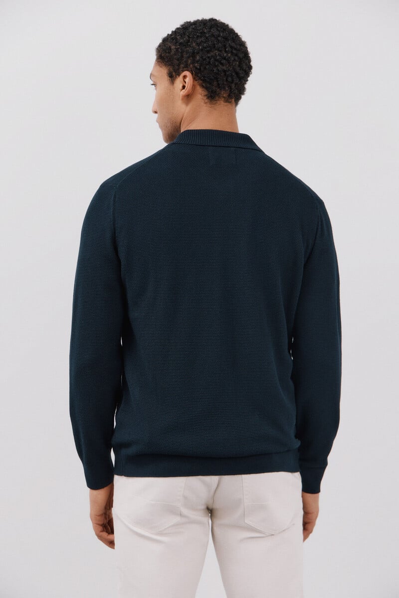 Cortefiel Cárdigan Ligero Cuello Polo Y Botones