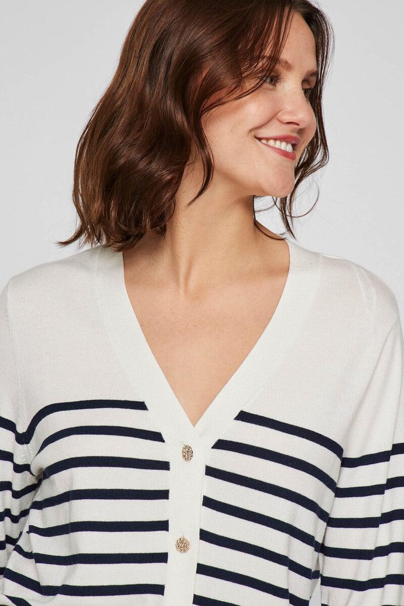 Cortefiel Cárdigan Rayas Botones Joya