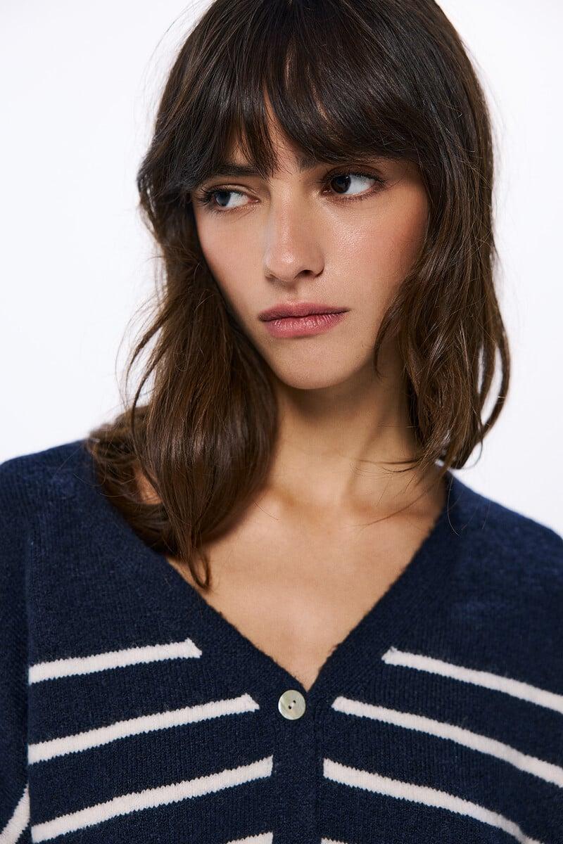 Cortefiel Cardigan Rayas Marineras