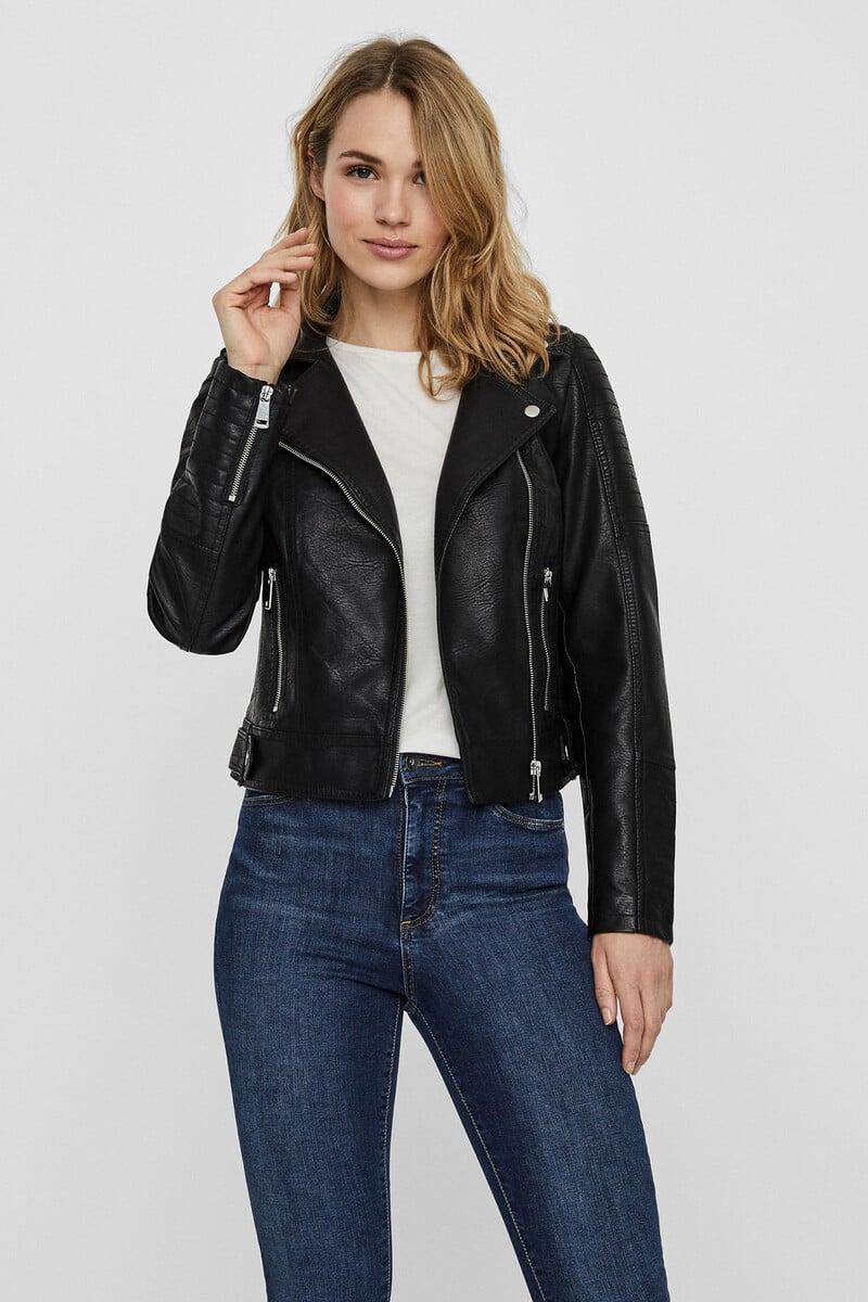 Cortefiel Cazadora Biker Efecto Piel
