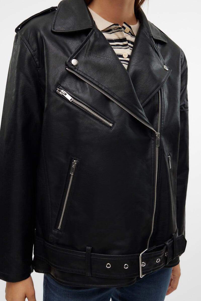 Cortefiel Cazadora Biker Efecto Piel