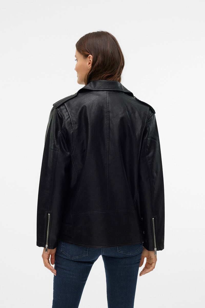 Cortefiel Cazadora Biker Efecto Piel