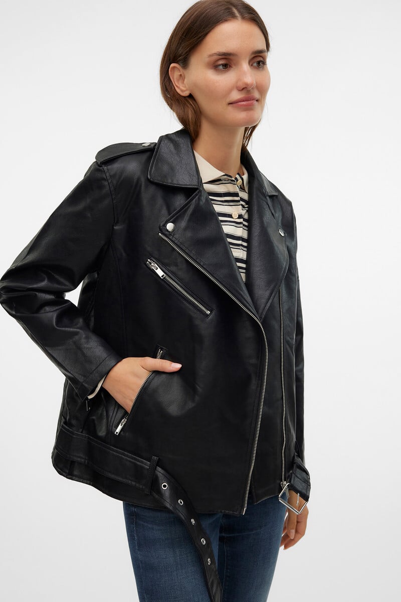 Cortefiel Cazadora biker efecto piel