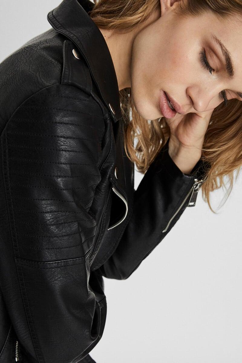 Cortefiel Cazadora biker efecto piel
