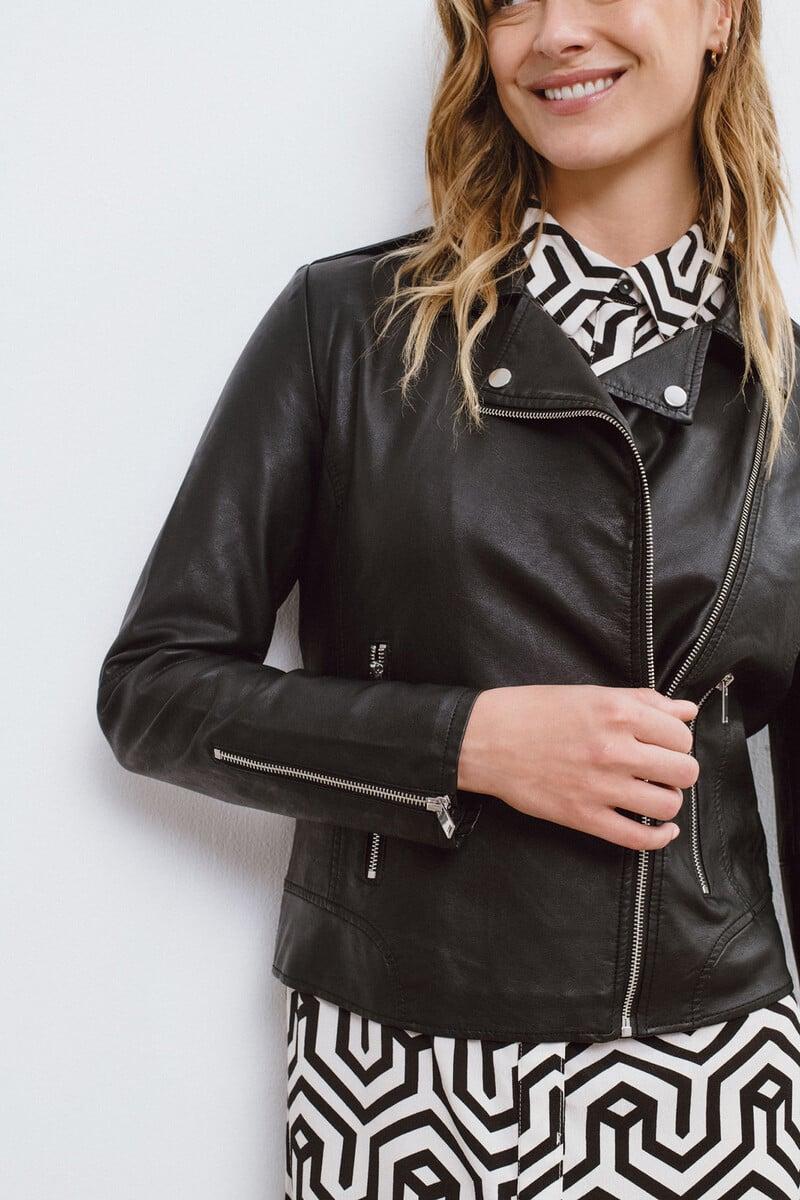 Cortefiel Cazadora Efecto Piel