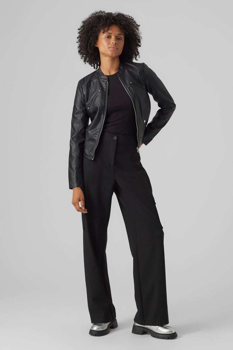 Cortefiel Cazadora Efecto Piel Cuello Perkins