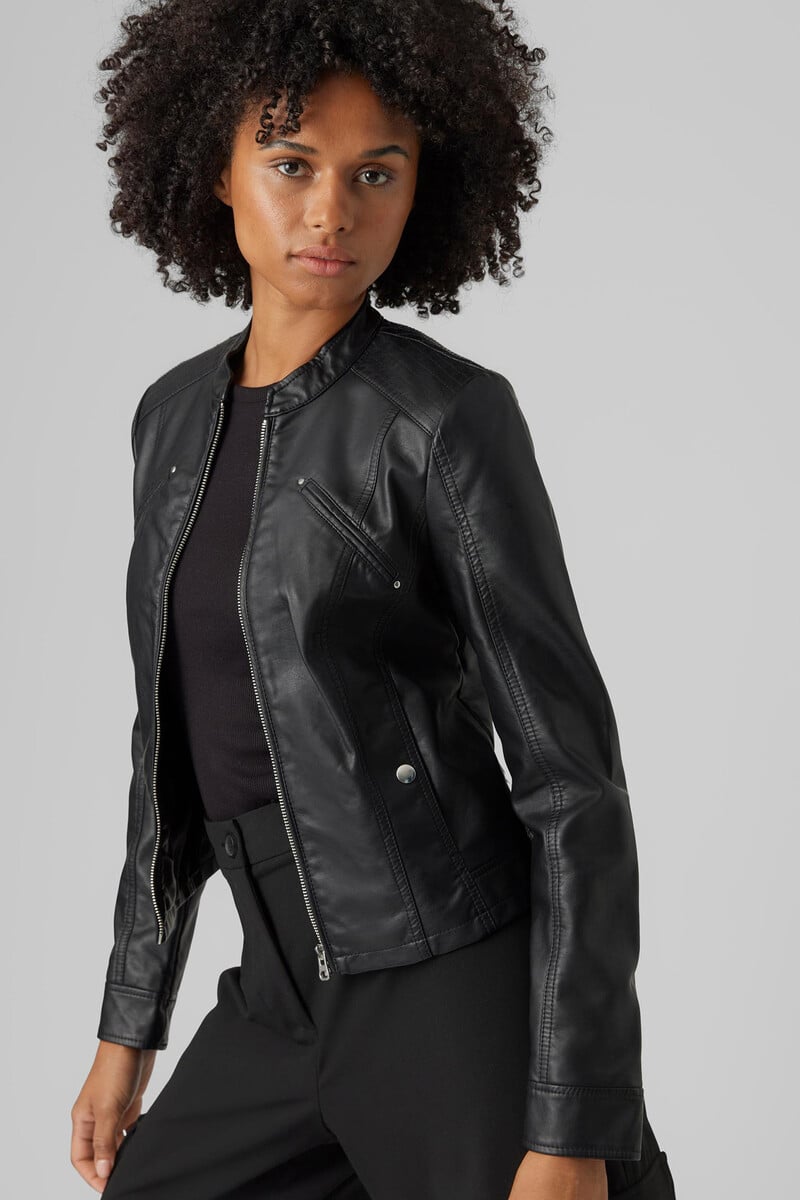 Cortefiel Cazadora Efecto Piel Cuello Perkins