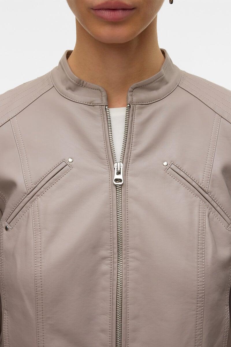 Cortefiel Cazadora Efecto Piel Cuello Perkins