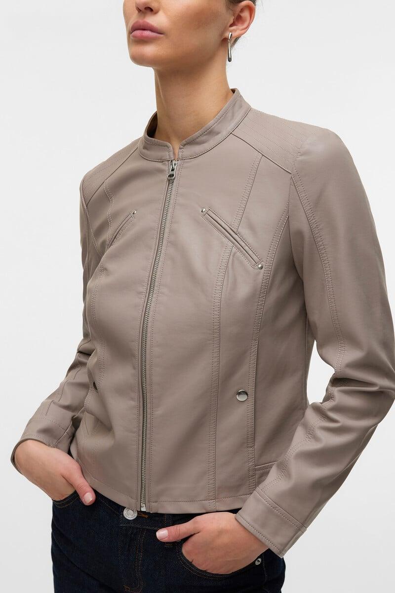 Cortefiel Cazadora Efecto Piel Cuello Perkins