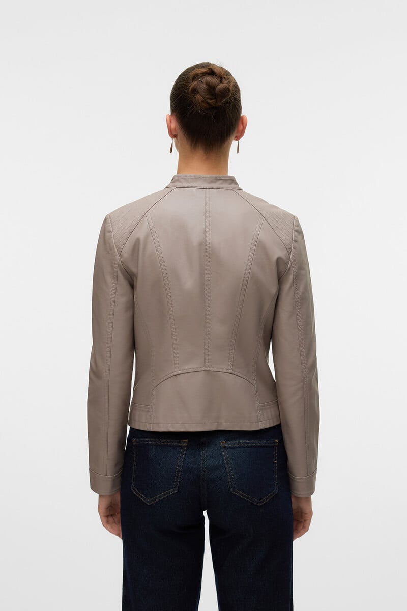 Cortefiel Cazadora Efecto Piel Cuello Perkins