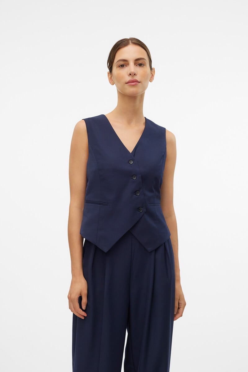 Cortefiel Chaleco De Escote Pico Asimétrico