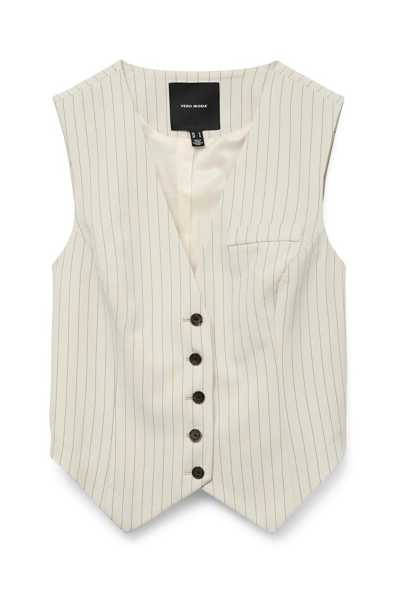 Cortefiel Chaleco De Vestir Estampado De Rayas