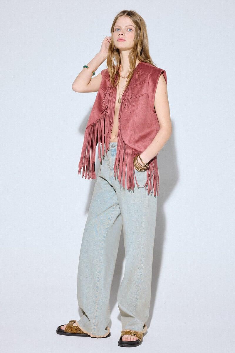 Cortefiel Chaleco efecto ante flecos