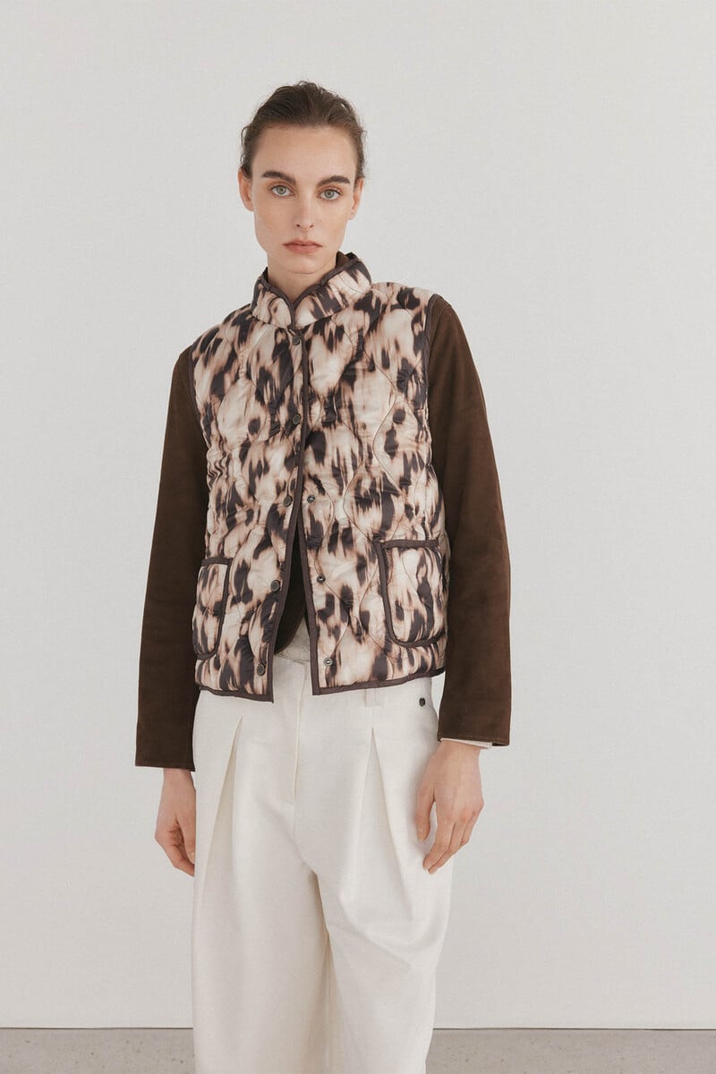 Cortefiel Chaleco Estampado Acolchado