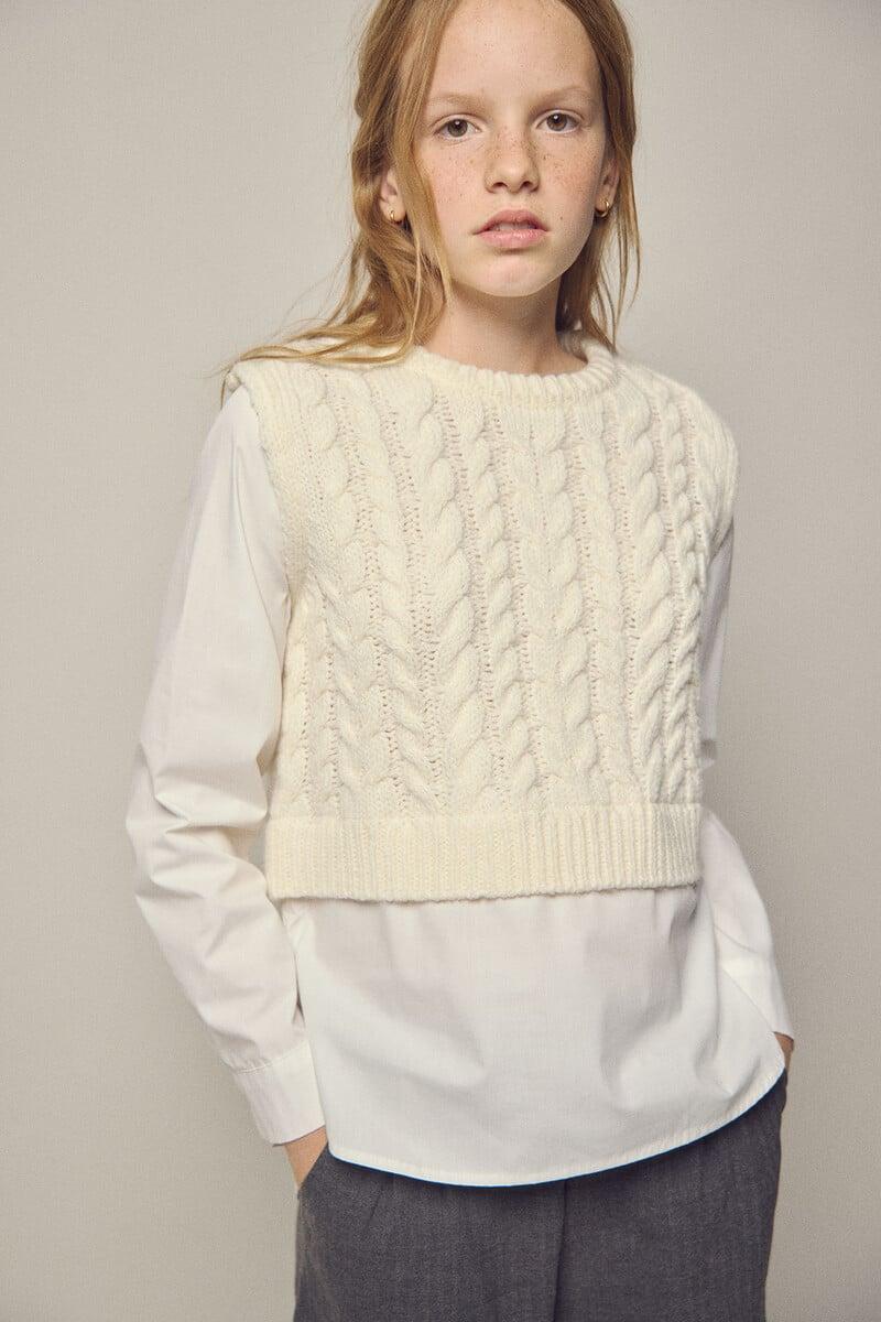 Cortefiel Chaleco jersey con camiseta niña