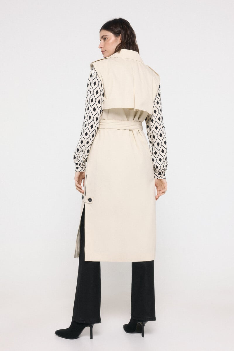 Cortefiel Chaleco Largo De Doble Abotonadura